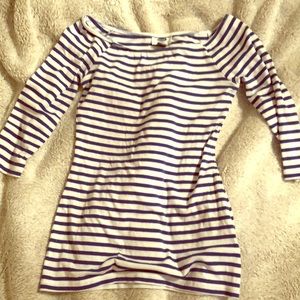 Blue and white stripped 3/4 sleeve